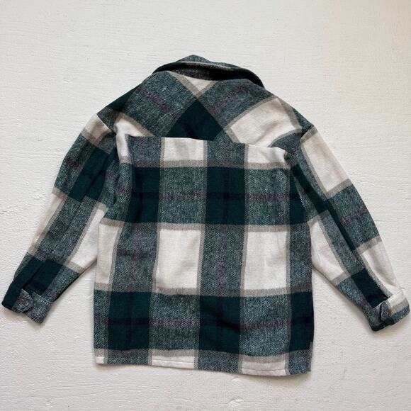 Green White Plaid Oversized Boxy Shacket Jacket Size Small - Picture 6 of 6